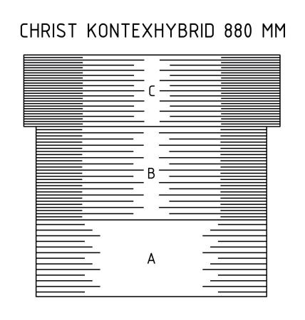 Vollschalen für Christ Kurzwalze Kontexhybrid - Rohrlänge 880 mm (einfarbig)