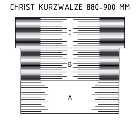 Vollschalen Microvel® zum Aufnieten auf glatte Rundrohre - Typ Christ Kurzwalze - Rohrlänge 880 - 900 mm (einfarbig)