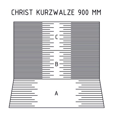 Vollschalen Microvel® zum Aufnieten auf glatte Rundrohre - Typ Christ Kurzwalze - Rohrlänge 900 mm (einfarbig)
