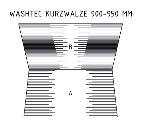 Vollschalen Microvel® zum Aufnieten auf glatte Rundrohre - Typ WashTec Kurzwalze - Rohrlänge 900 - 950 mm (einfarbig)