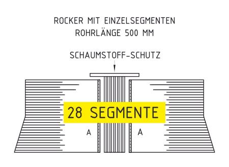 Preview: Rocker mit Einzelsegmenten - Rohrlänge 500 – 1000 mm (einfarbig)