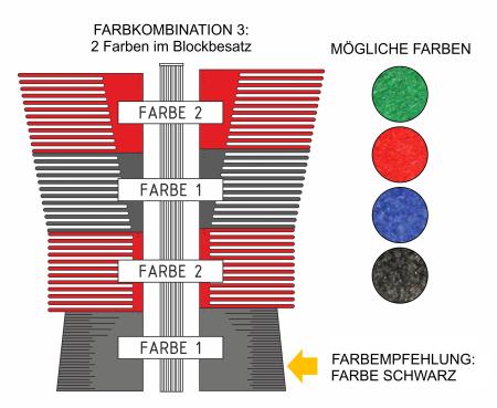 Seitenwalze "U-Schnitt" - Kederrillen-Rohr TCW (mehrfarbig)