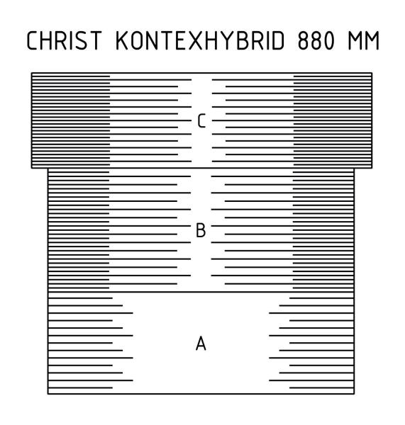 Vollschalen für Christ Kurzwalze Kontexhybrid - Rohrlänge 880 mm (einfarbig)