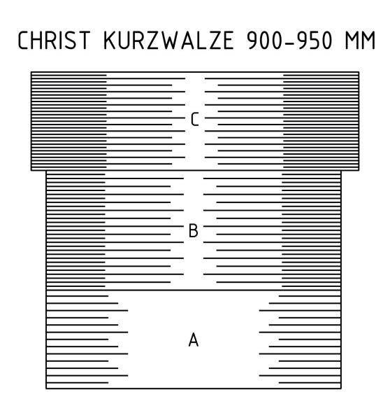 Vollschalen für Christ Kurzwalze - Rohrlänge 900 - 950 mm (einfarbig)