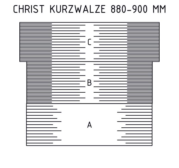 Vollschalen Microvel® zum Aufnieten auf glatte Rundrohre - Typ Christ Kurzwalze - Rohrlänge 880 - 900 mm (einfarbig)