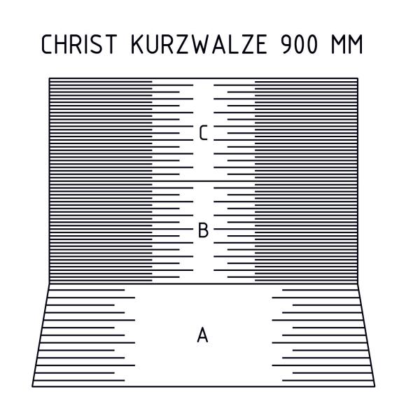 Vollschalen Microvel® zum Aufnieten auf glatte Rundrohre - Typ Christ Kurzwalze - Rohrlänge 900 mm (einfarbig)