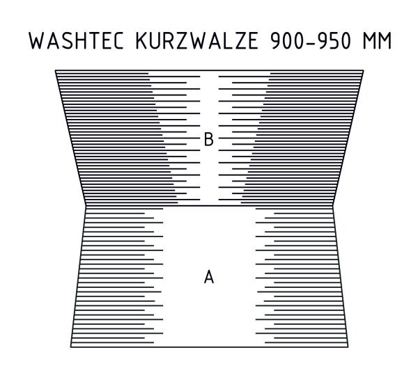 Vollschalen Microvel® zum Aufnieten auf glatte Rundrohre - Typ WashTec Kurzwalze - Rohrlänge 900 - 950 mm (einfarbig)