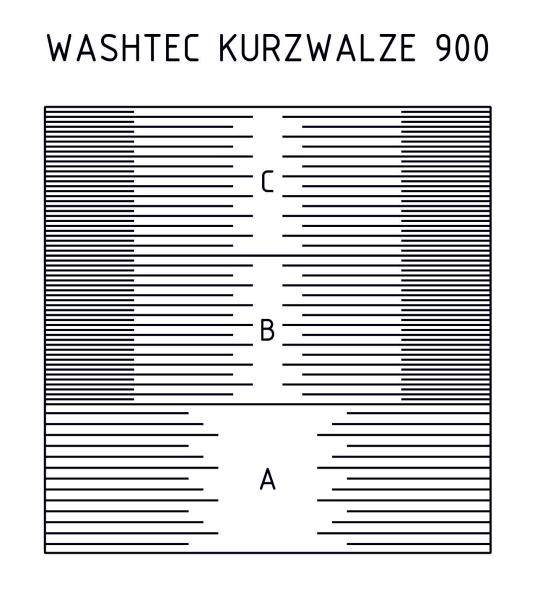 Vollschalen Microvel® zum Aufnieten auf glatte Rundrohre - Typ WashTec Kurzwalze - Rohrlänge 900 mm (einfarbig)