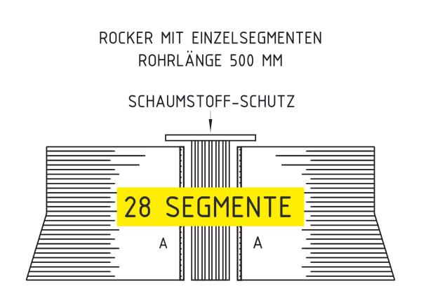 Rocker mit Einzelsegmenten - Rohrlänge 500 – 1000 mm (einfarbig)