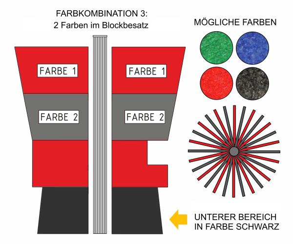 Seitenwalze "Standard" - Kederrillen-Rohr TCW (mehrfarbig)