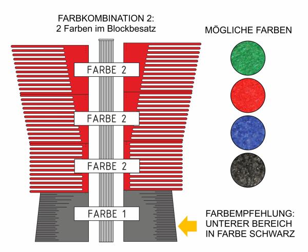Seitenwalze "U-Schnitt" - Kederrillen-Rohr TCW (mehrfarbig)